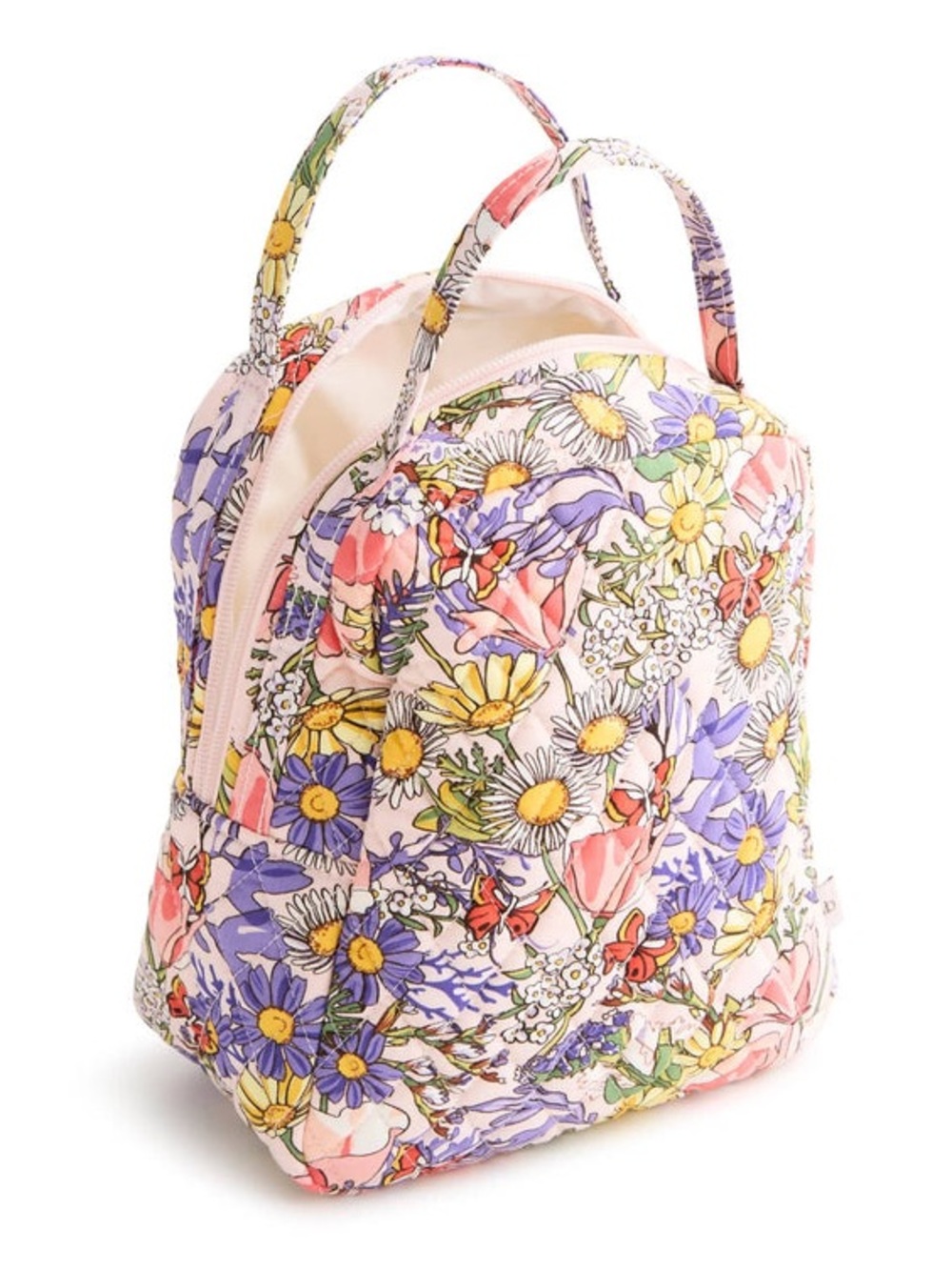 Vera Bradley Pink Wildflowers Butterfly Lunch Bag Insulated New - Picture 2 of 11